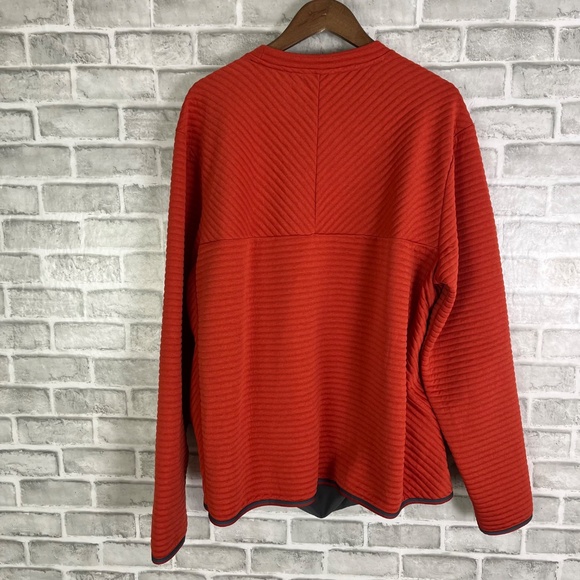 LL Bean Rustic Orange Ultra Soft Ribbed Pullover Sweater Men 2XL With Pockets - Picture 6 of 9